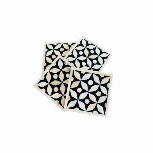 Bone Inlay Tea Coaster - Finish: Polished