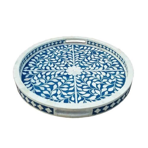 Bone Inlay Serving Tray - Finish: Polished