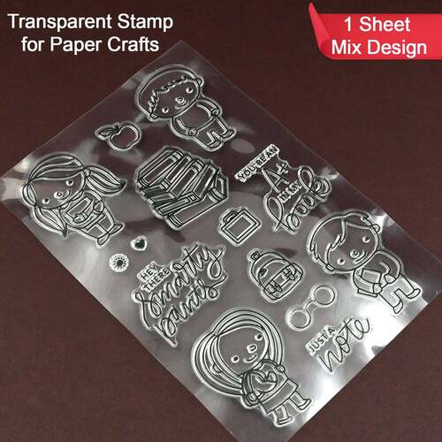 Reusable Transparent Rubber Stamp for Paper Craftss