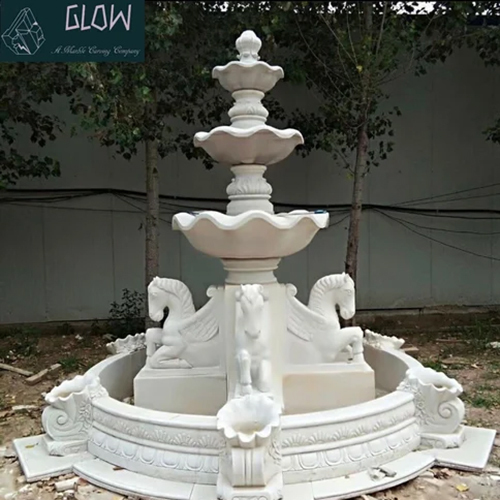 White Marble Garden Fountain