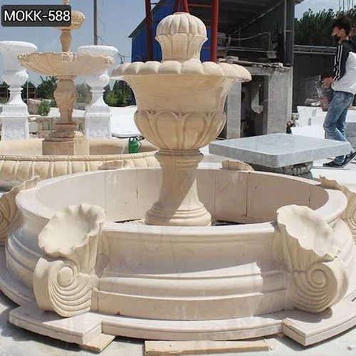 Oudoor White Marble Fountain - Power Source: Electric