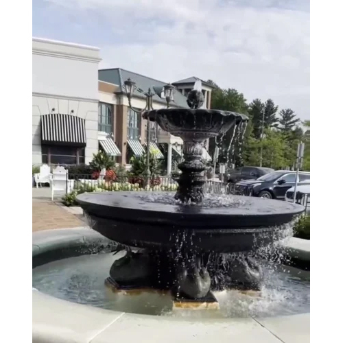 Black Marble Outdoor Fountain - Power Source: Electric