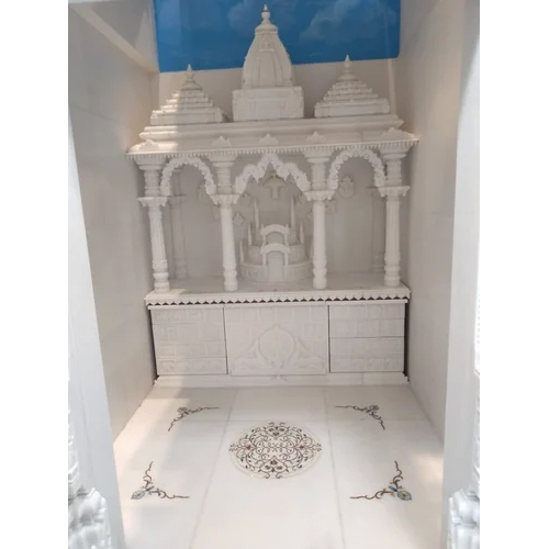 Designer White Marble Temple - Feature: Easy To Clean