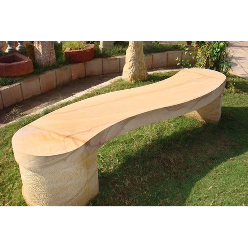 Stone Garden Bench - Durable Natural Stone Design | Weather-Resistant, Non-Foldable Structure