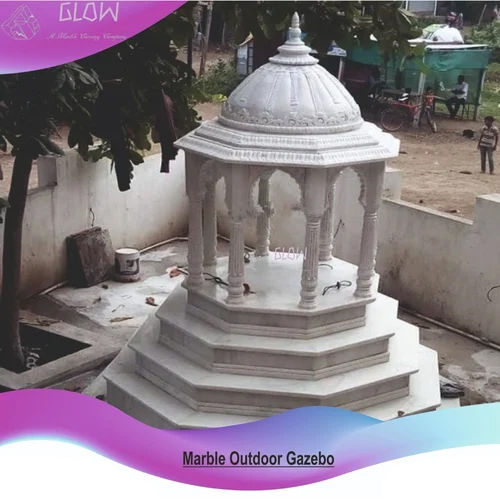 Outdoor Marble Gazebo - Color: White