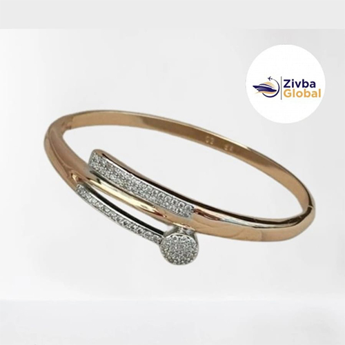 Gold Set of 1 kada with American diamond  (Bangles) for Women