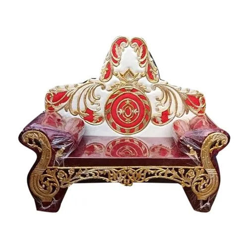 Cm-11 Golden Metal Wedding Sofa - Color: White And Maroon