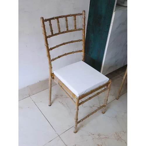 Gold Mild Steel Chiavari Chair - Color: White