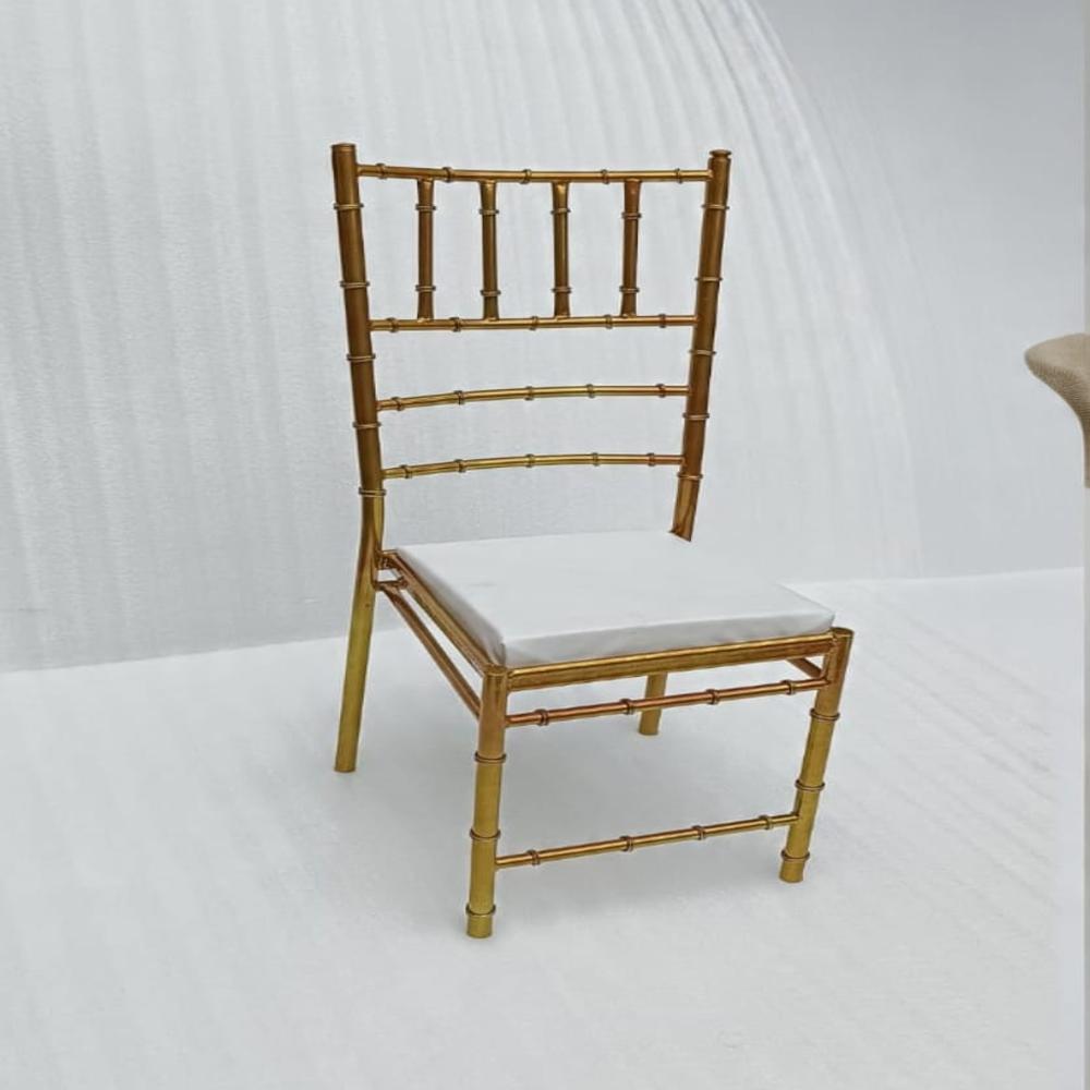Golden Chiavari Steel Chair - Color: White