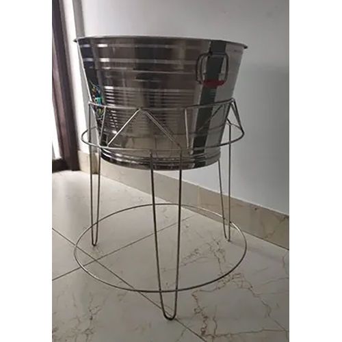 Ss Dustbin With Stand - Color: Silver