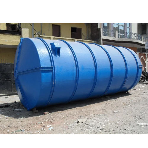 FRP Underground Water Storage Tanks - Round, Blue | Industrial Application, Durable FRP Material