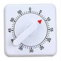 60 Minute Mechanical Kitchen Timer - High-quality Metal, 2-3/4" X 2-3/4" X 2" Mm, White | Digital Timing, Industrial Use, Warranty Included