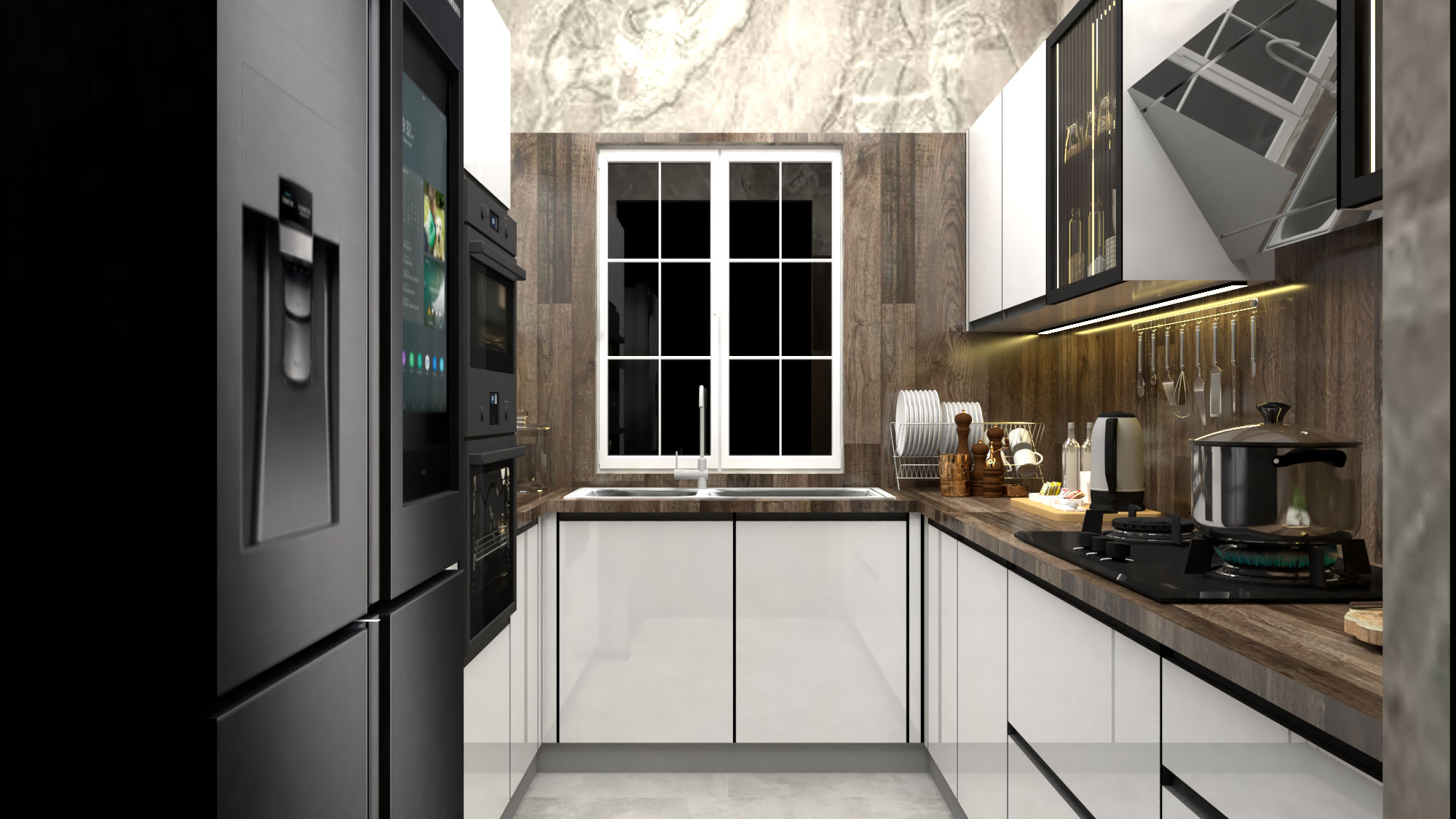  U shape modular kitchen Design