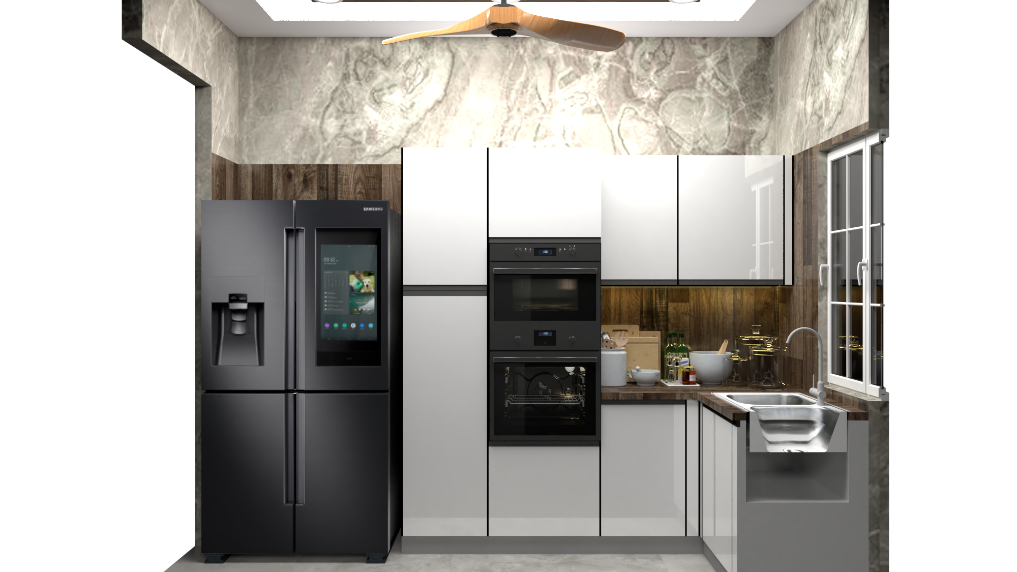 U shape modular kitchen Design