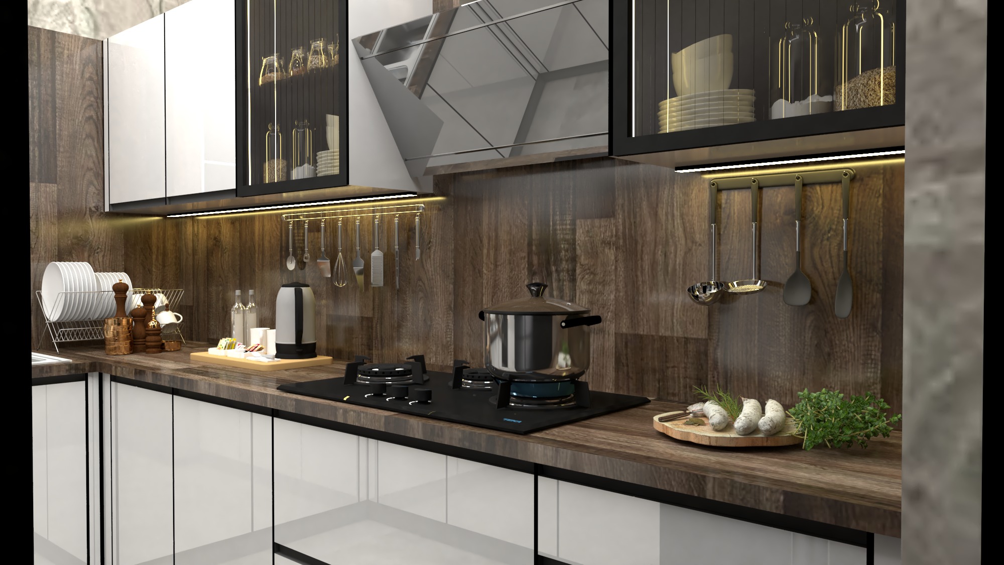 U shape modular kitchen Design