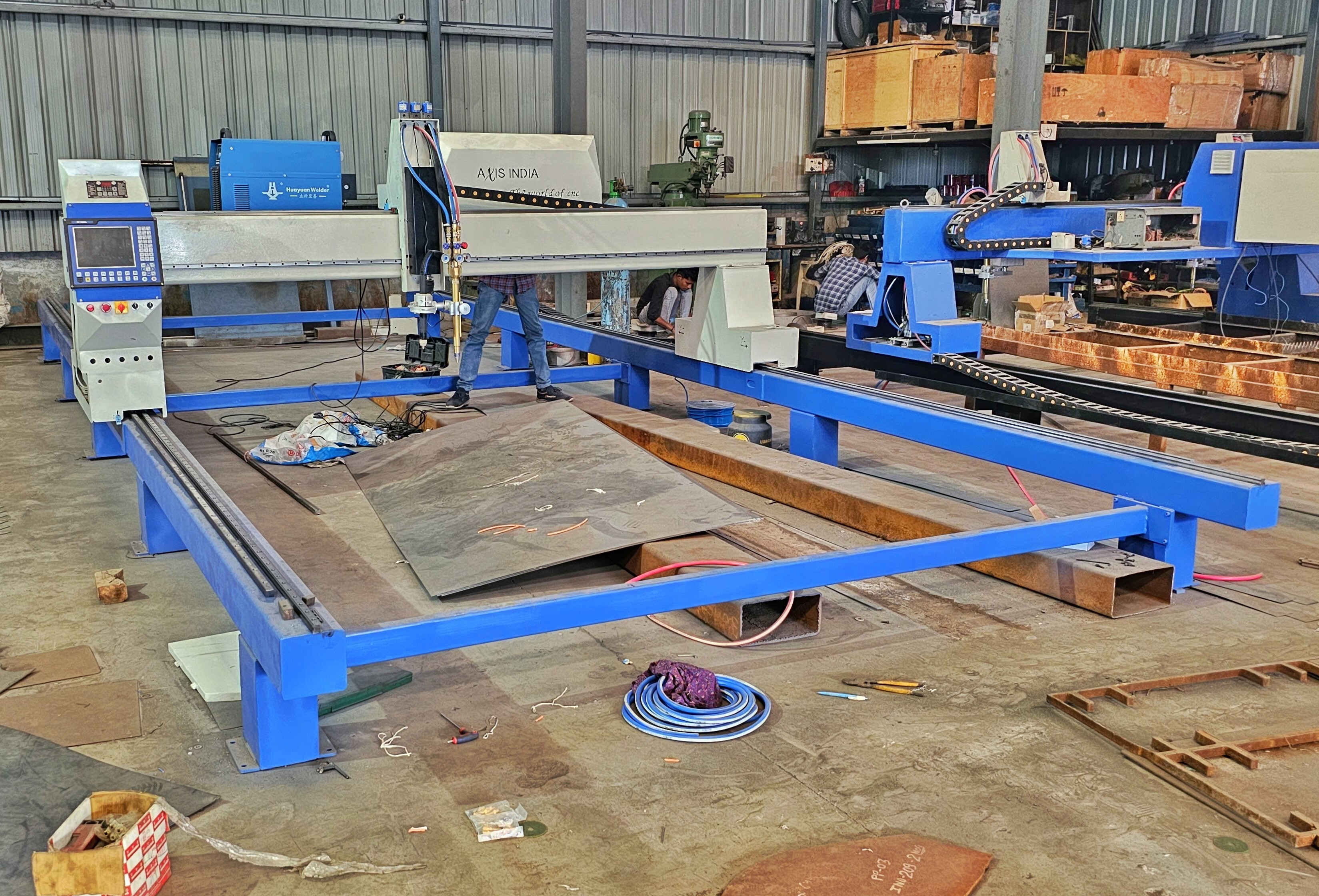 Cnc Plasma Cutting Machine - Mild Steel, Stainless Steel, Aluminum | 1500x3000 Mm Working Area, 0-8000 Mm/min Cutting Speed, ±0.05 Mm Positioning Accuracy, Plc Control, 2 Year Warranty