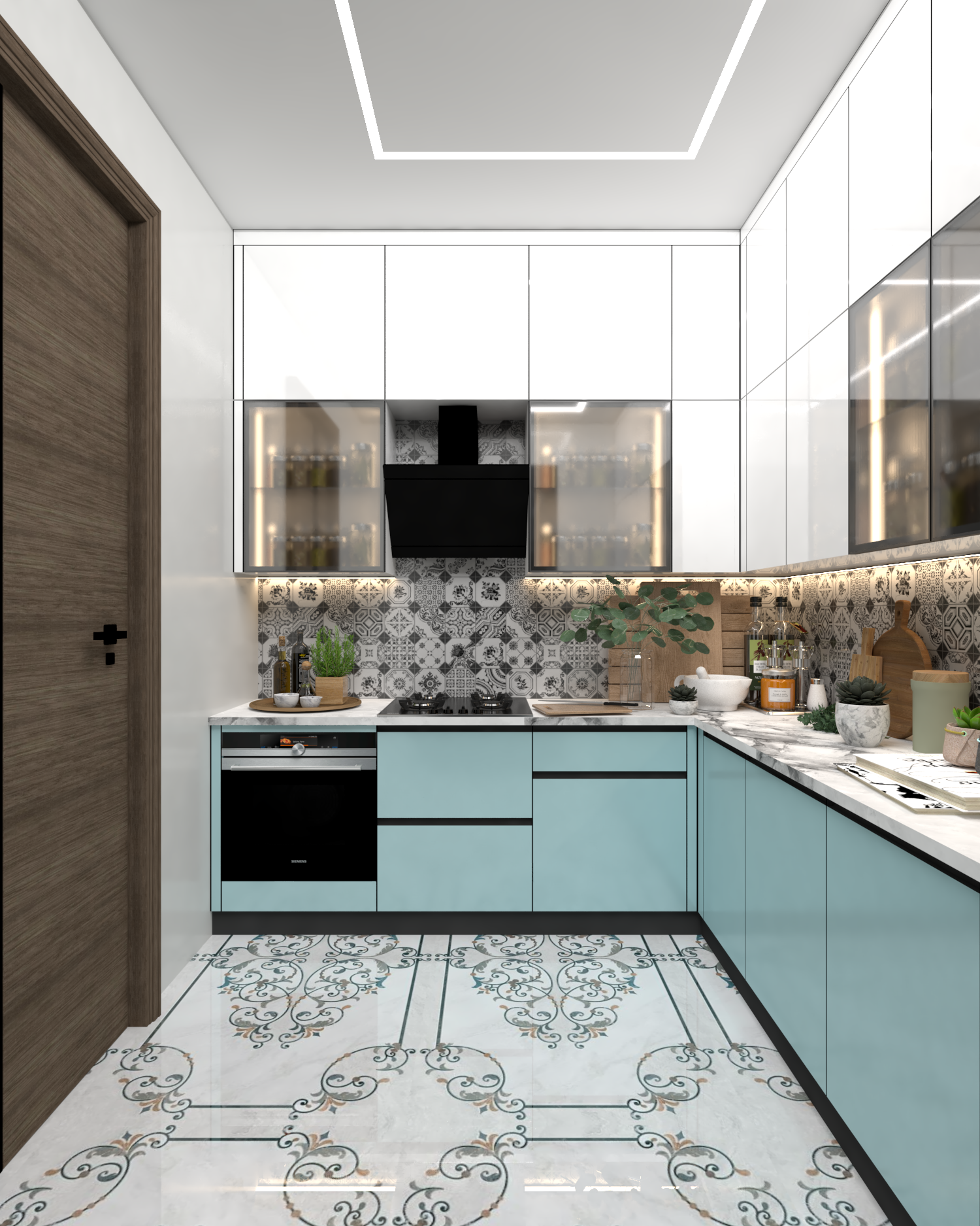 L Shape Modular Kitchen