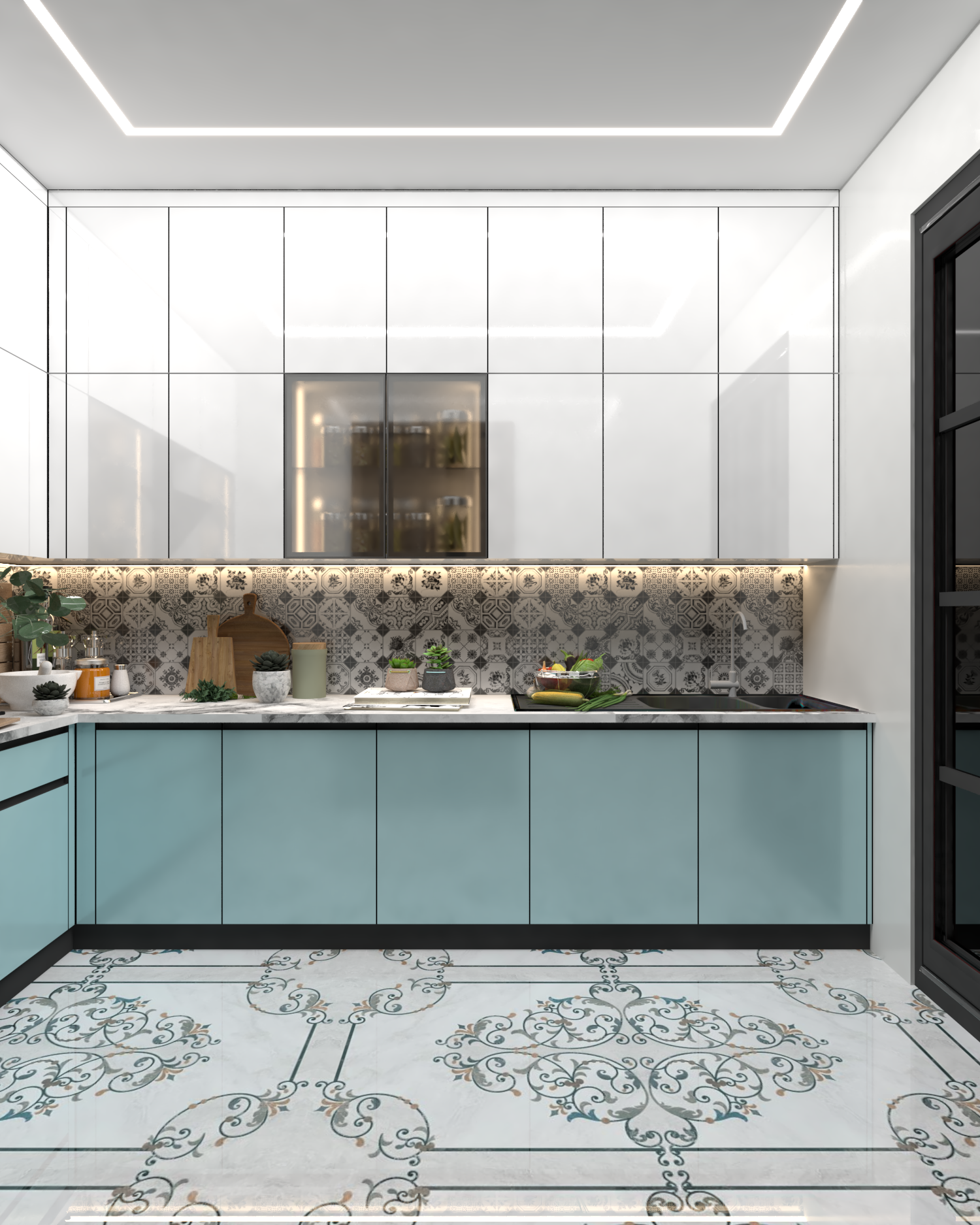 L Shape Modular Kitchen - Brand Name: Jindal Steel