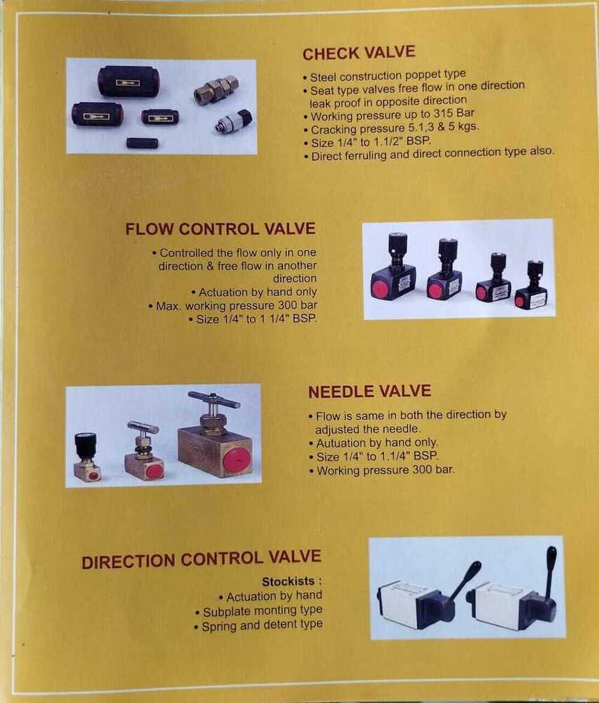 हाइड्रॉलिक फ्लो कंट्रोल वाल्व - यशवंत हाइड्रोलिक इक्विपमेंट्स