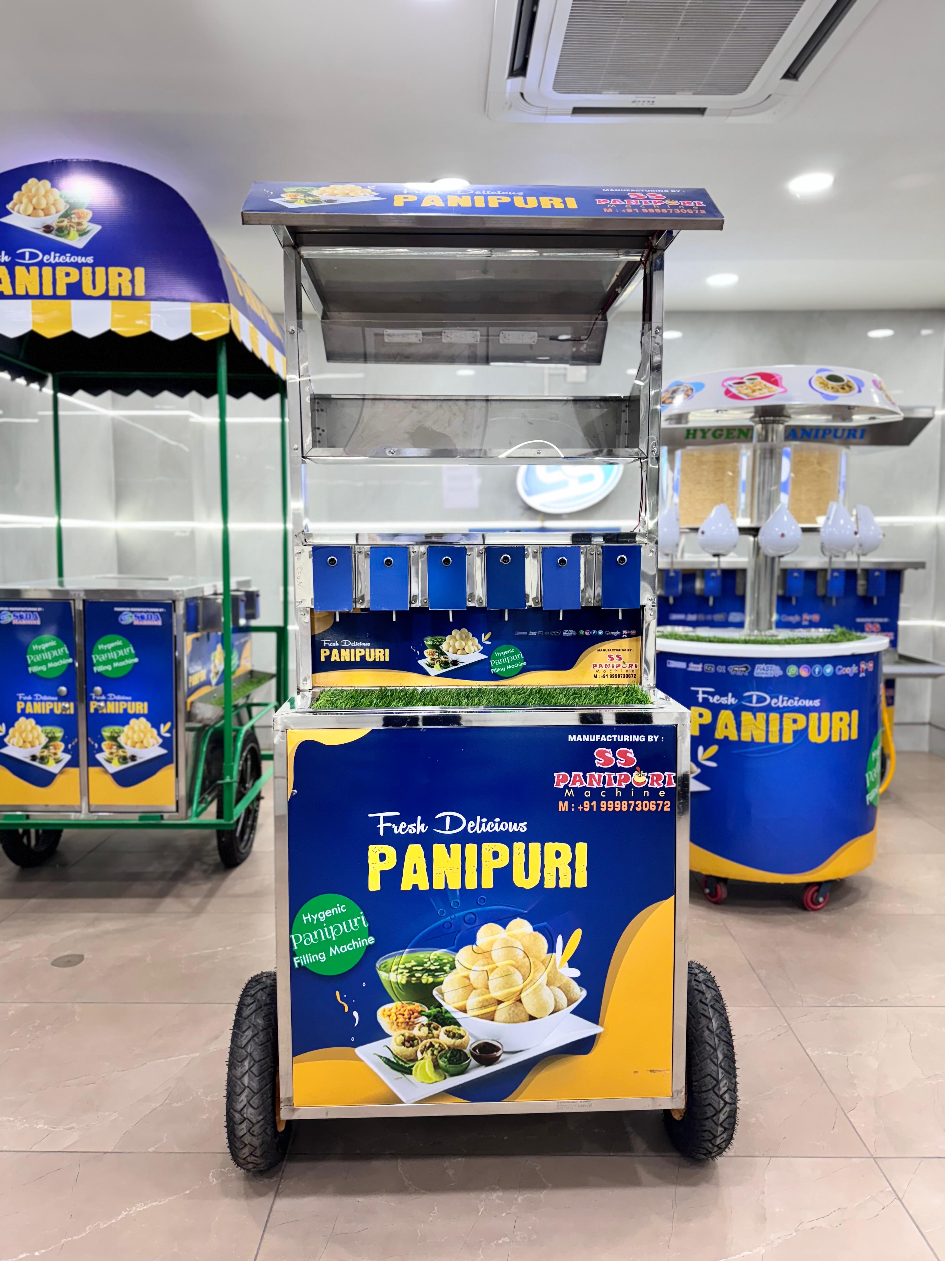 Portable Panipuri Filling Machine With Cart