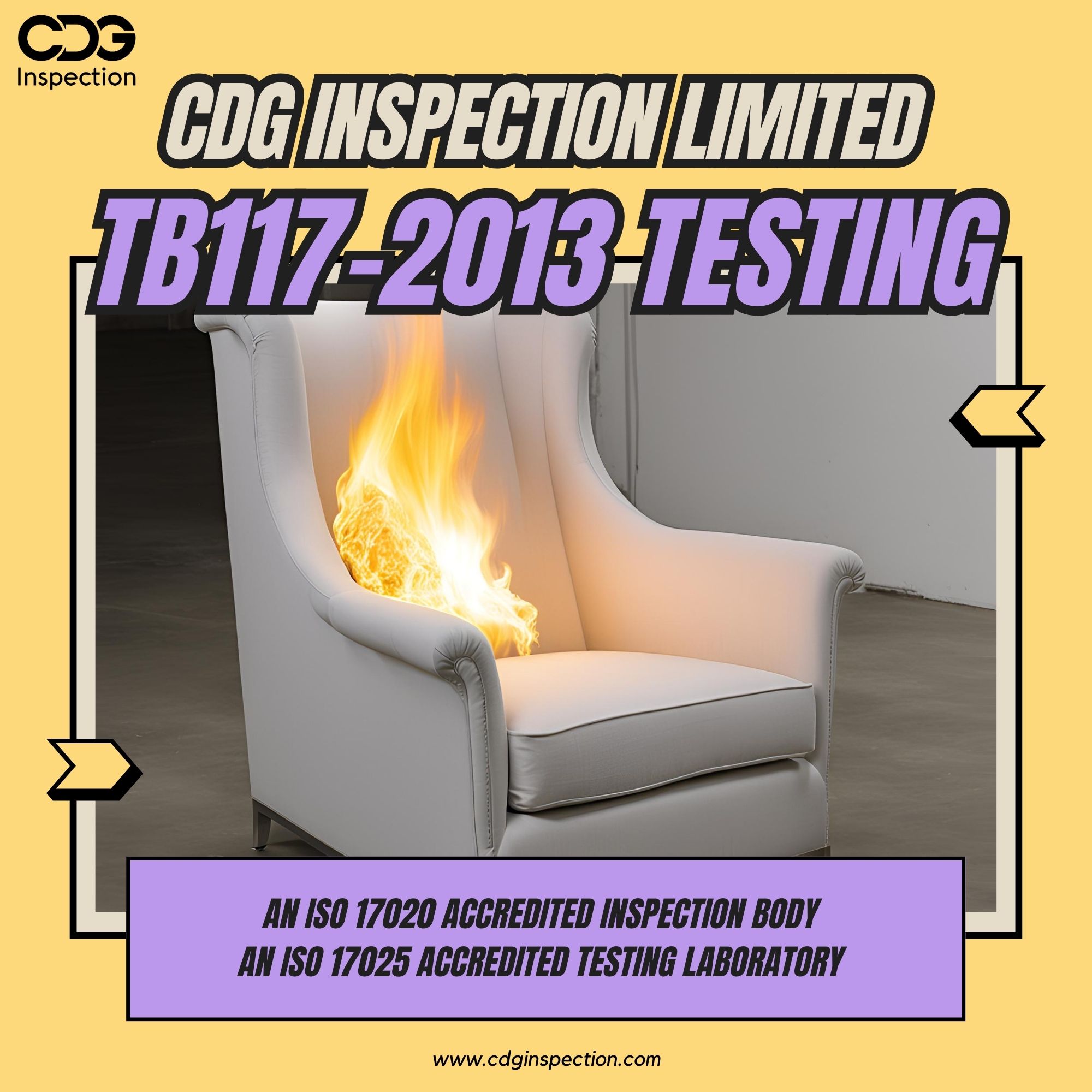 TB117-2013  Testing (Upholstered Furniture Flammability Test)