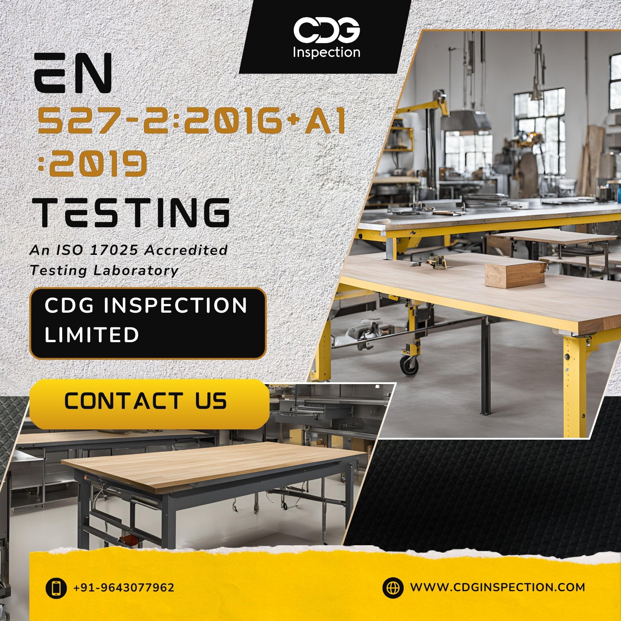 EN 527-2:2016+A1:2019 Testing (Work Tables)