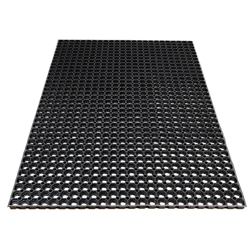 Rubber Hollow Mats - High-Quality Rubber, 2ft x 4ft Rectangular, Black Color, 10mm Thickness, Anti-Slip Latex Back, Washable Design