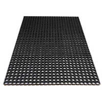 Rubber Hollow Mats - High-quality Rubber, 2ft X 4ft Rectangular, Black Color, 10mm Thickness, Anti-slip Latex Back, Washable Design