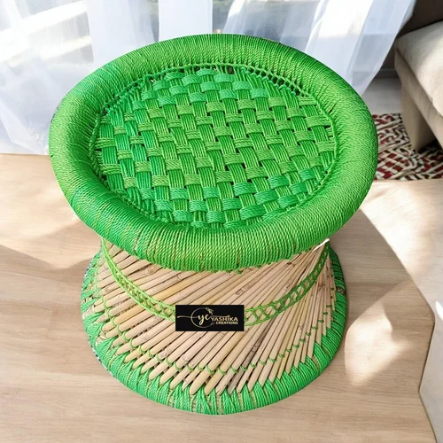 Indoor Natural Bamboo Mudda - High-Quality Bamboo Material, Comfortable Indoor Furniture | Indian Style, Eco-Friendly Design, Durable & Unique Look