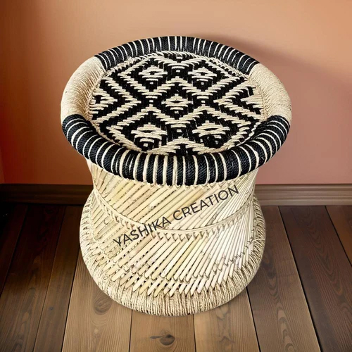 Modern Natural Bamboo Mudda - Bamboo Material, Eco-Friendly Design | Contemporary Indian Style for Comfortable Outdoor Seating