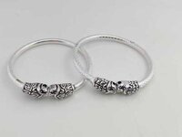 Silver Lion Kada - Size 2.4 To 2.12, Weight 23 To 28g | Regal Design For Men, Confidence Boosting Gift