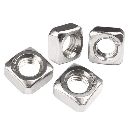 Stainless Steel Square Nut - Color: Silver