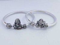 Silver God Kada - Crafted From Premium Silver, Symbolic Design With Divine Energy & Joyful Vibes For Daily Inspiration And Celebration