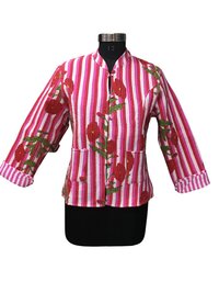 Cotton Floral Printed Short Jacket