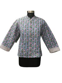 Cotton Floral Printed Short Jacket