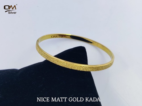 Silver Super Nice Matt Gold Plated Kada