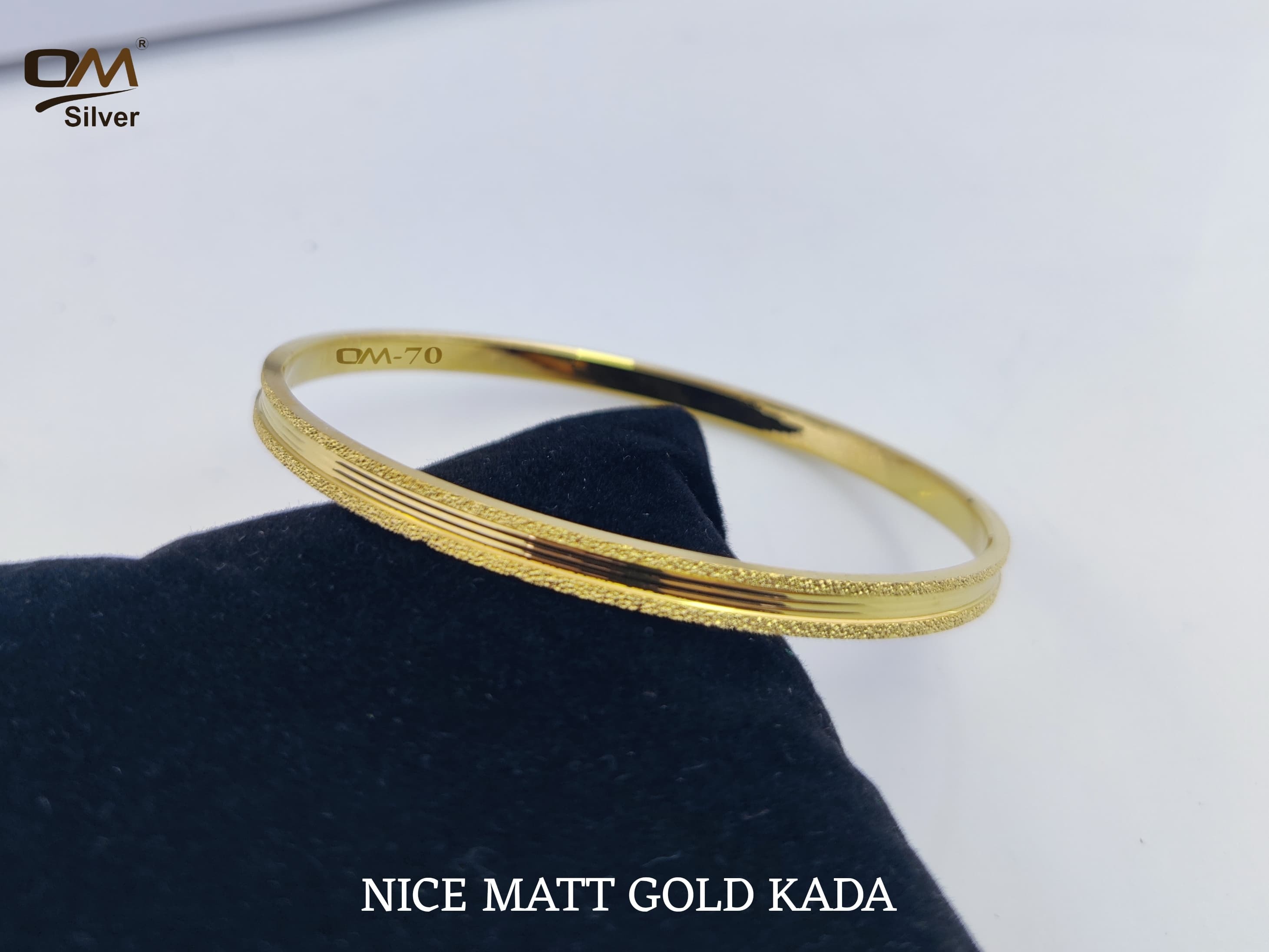 Silver Super Nice Matt Gold Plated Kada