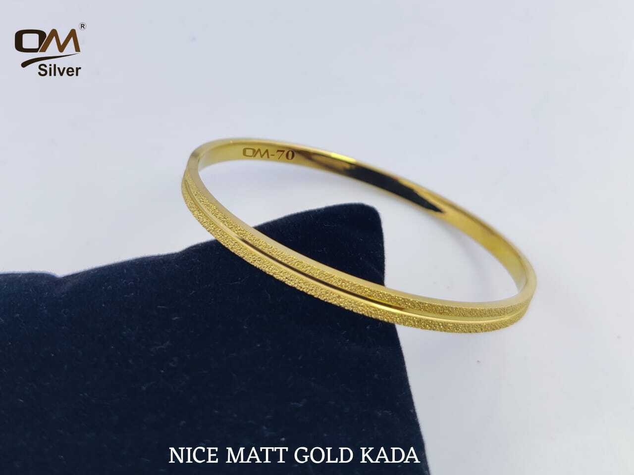 Silver Super Nice Matt Gold Plated Kada