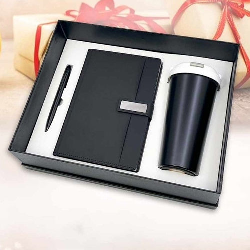 Corporate 3 In 1 Gift Set - Color: Black