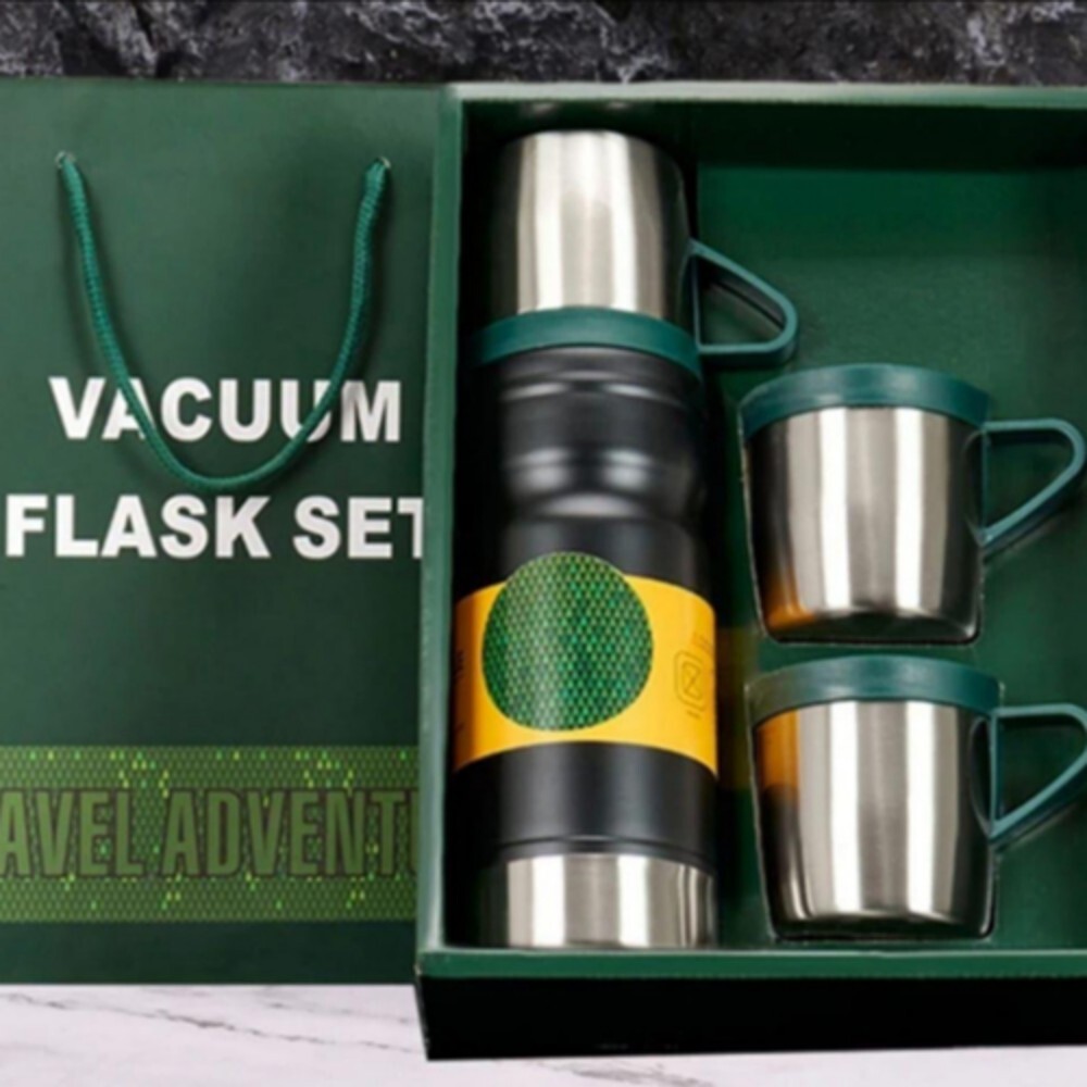 Corporate 3 In 1 Vacuum Flask Set - Color: Silver