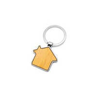 Wooden House Keychain