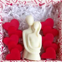 Couple Candle With Heart Candle - Beeswax, Heart Shape | Handmade, Ideal For Home Decoration