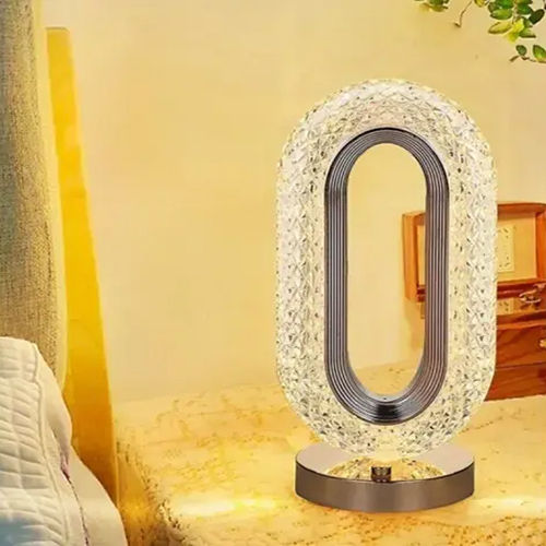 Oval Crystal Lamp - Color: White