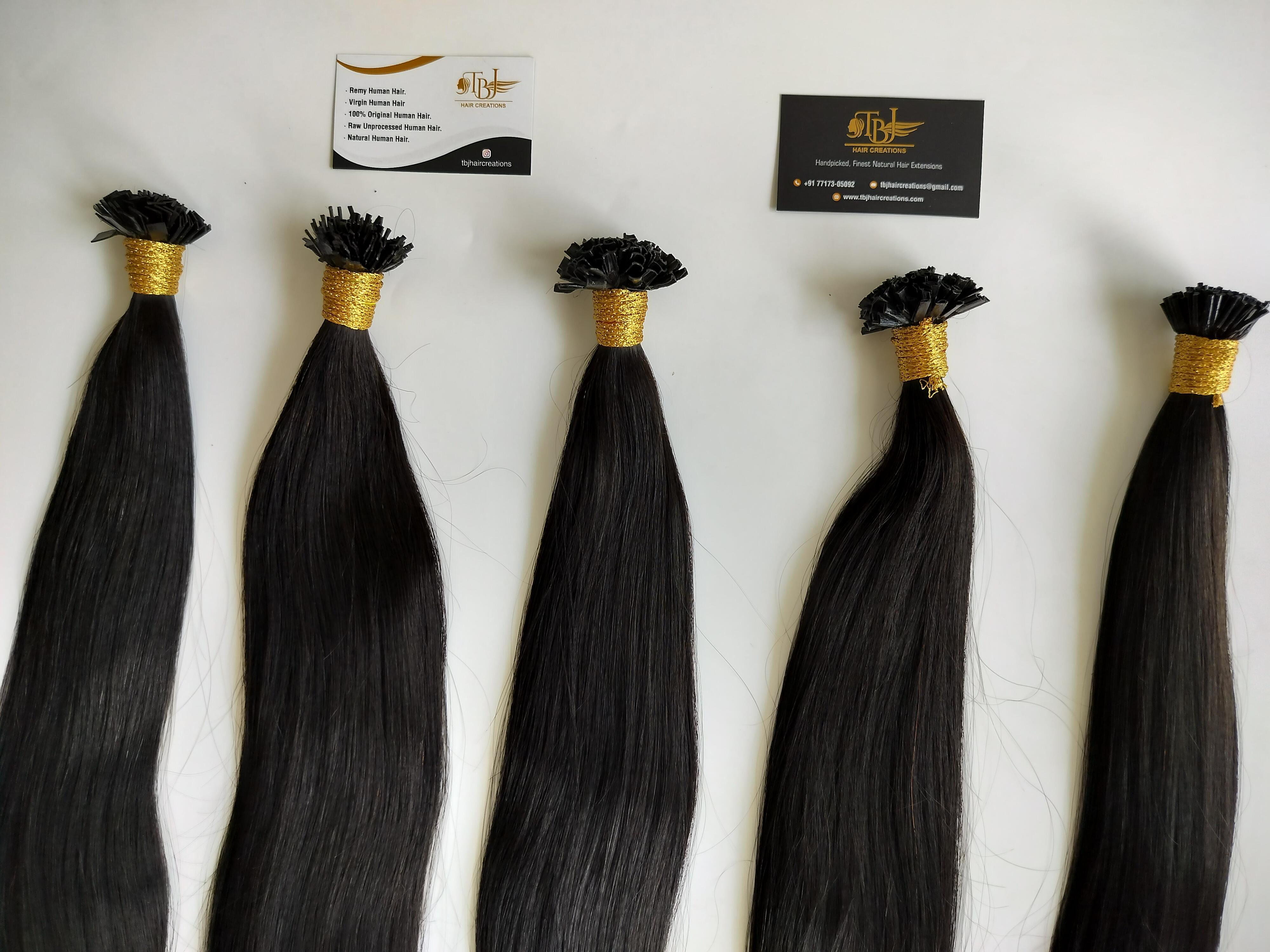 Virgin Remy Natural Straight pre Bonded Keratin I,V,U,K and Flat Tip Hair Extensions