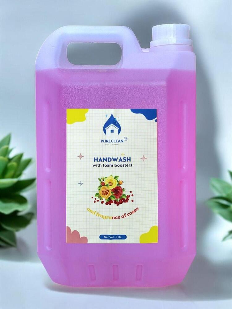Rose Hand Wash - 5L Gel, Pink & Transparent | Medicated, Floral Essence Infused, Luxurious Fresh Rose Scent