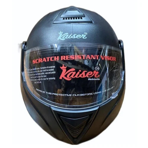 Kaiser Black Flip Up Motorcycle Helmet - Color: As Per Availability