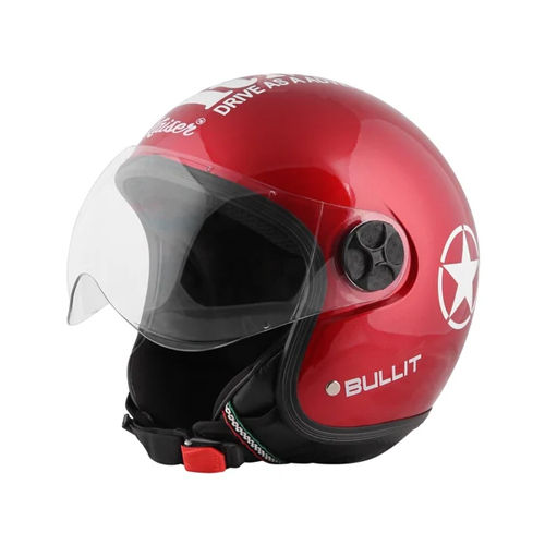 Red Open Face Helmet - Color: As Per Availability