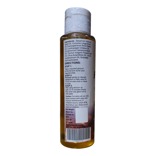 Fat Burn Oil - Herbal Infused Liquid, Safe For All Skin Types - Boosts Metabolism, Promotes Weight Loss, Easy Absorption