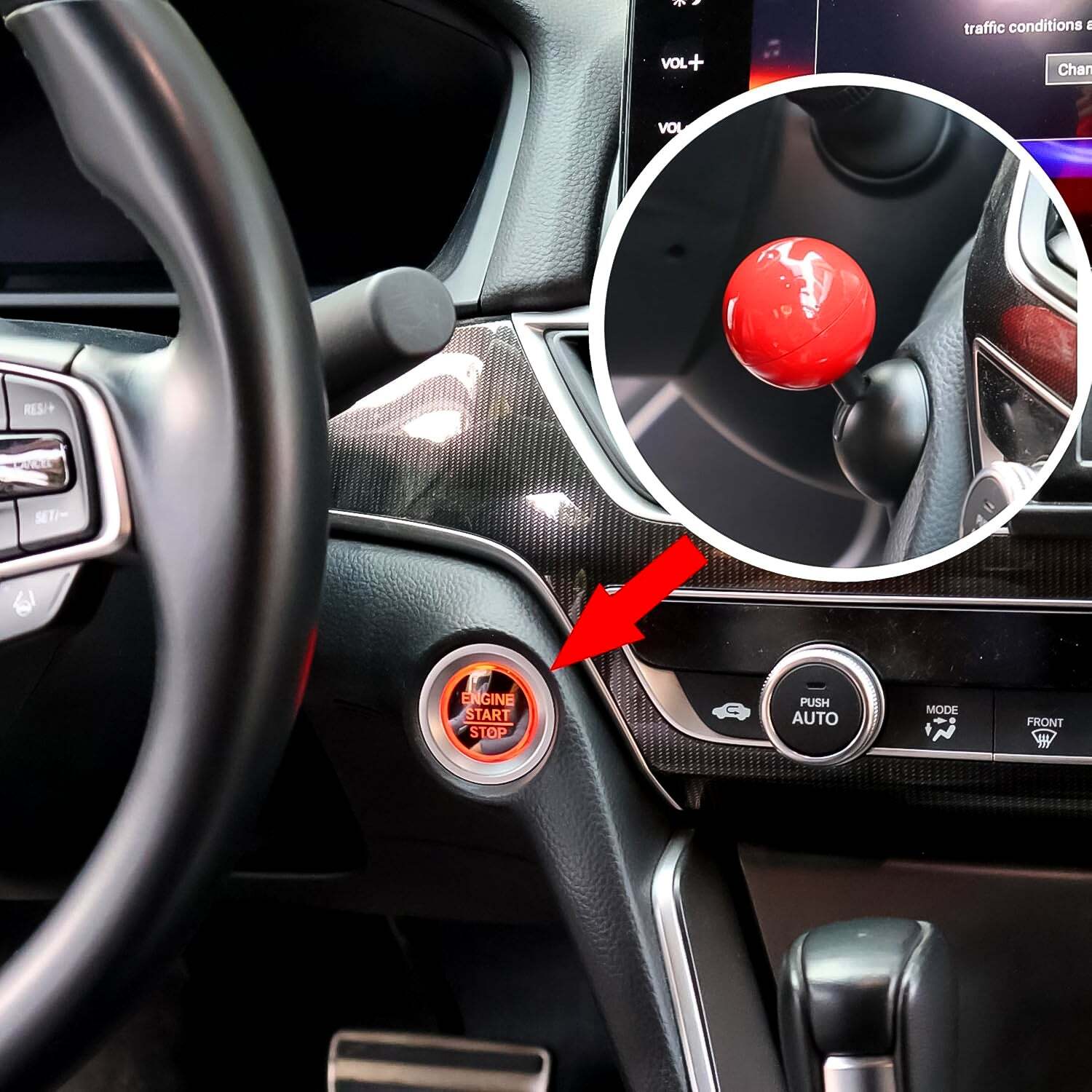 Ball Design Car Push Start Button Rocker / Covers