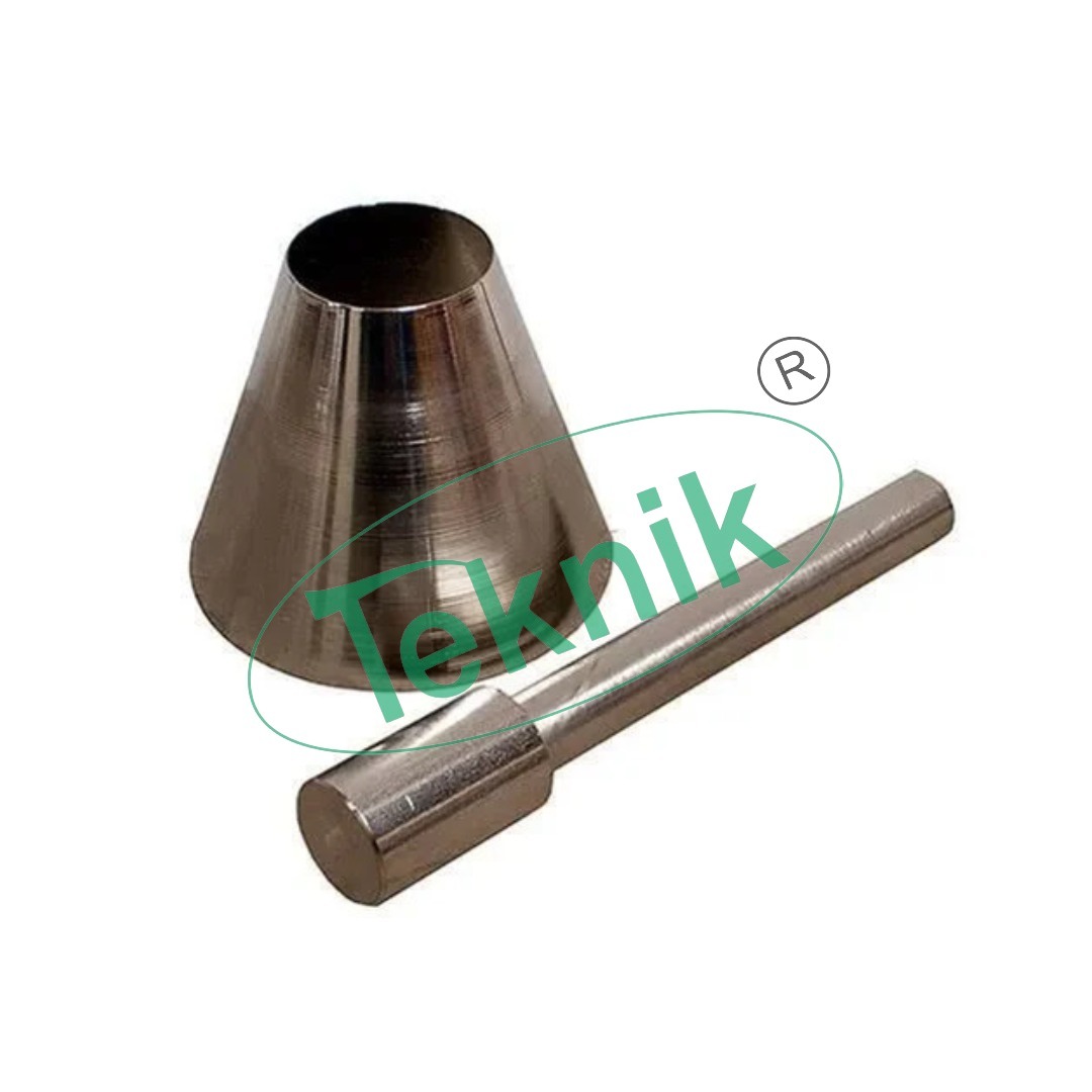 Sand Absorption Cone And Tamper - Conical Metal Mould 1.5 Inch Top Dia, 3.5 Inch Base Dia, 2 Inch Height, 12 Ounce Metal Tamping Rod | Concrete Testing Equipment, Bulk Specific Gravity Determination